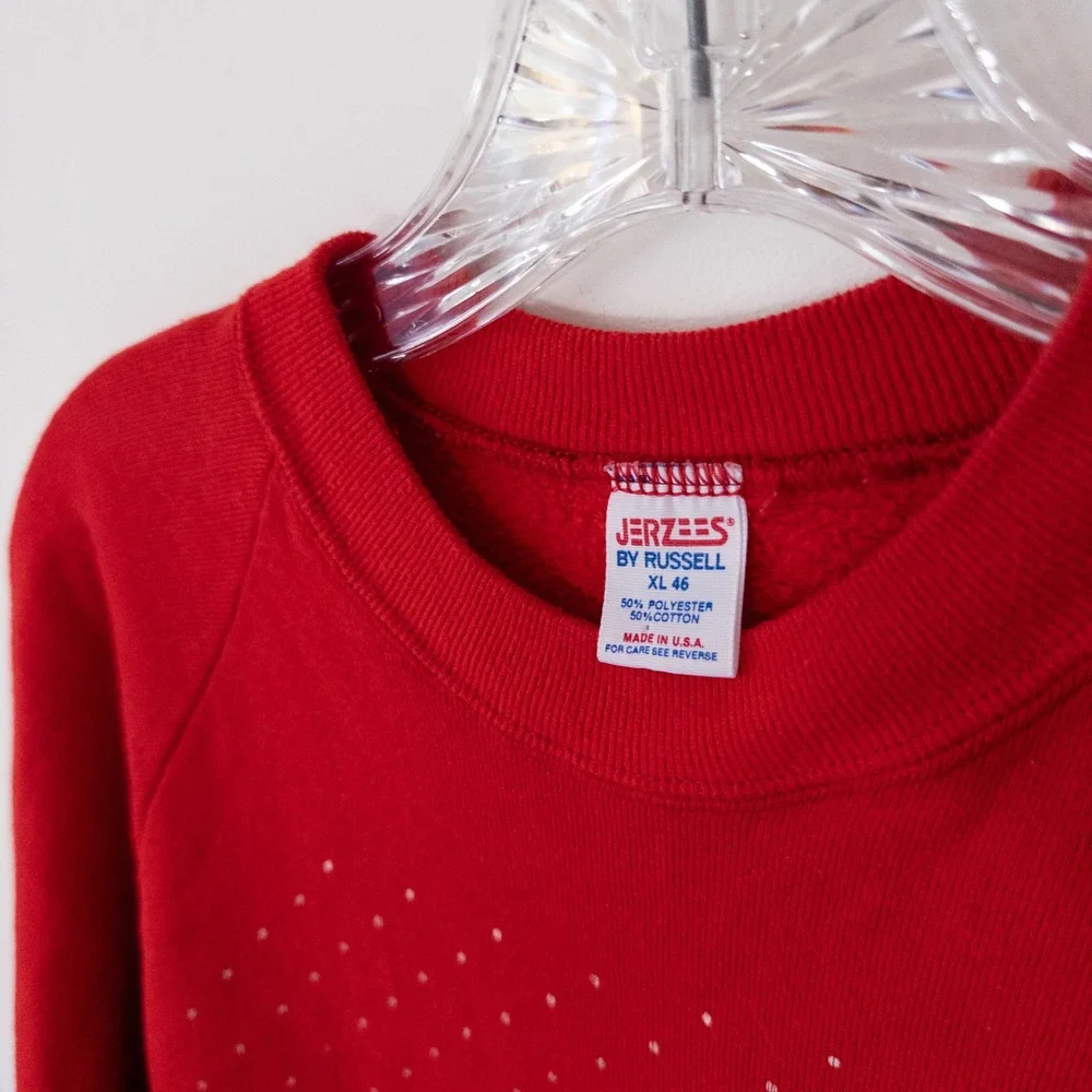 Vintage Christmas Yellowstone Park Sweatshirt XL Moose National Park Red‎ Gorp